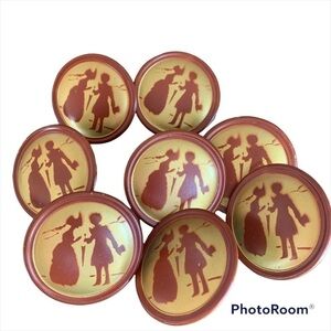 VINTAGE Drapewell Metal Curtain Tie Back Set of 8